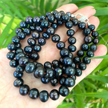 Load image into Gallery viewer, Peacock Navy Blue Pearl Long Necklace