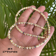 Load image into Gallery viewer, Multi Color Gemstones Choker Necklaces with Gold Coated Hematite