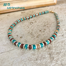 Load image into Gallery viewer, Multi Color Gemstones Choker Necklaces with Gold Coated Hematite