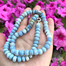 Load image into Gallery viewer, Shaded Blue Grey Boulder Opal Short Necklace, Diamond Pave