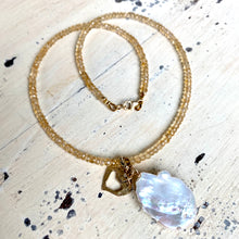 Carica l'immagine nel visualizzatore di Gallery, Citrine Necklace & Large Baroque Pearl Pendant