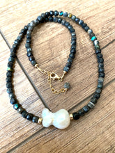 Carica l'immagine nel visualizzatore di Gallery, Black Turquoise &  Baroque Pearl Necklace