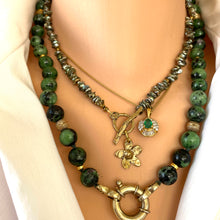 Carica l'immagine nel visualizzatore di Gallery, Ruby Zoisite Necklace, Gold