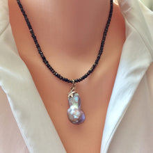 Carica l'immagine nel visualizzatore di Gallery, Baroque Pearl Pendant on Bronze Pyrite Chain