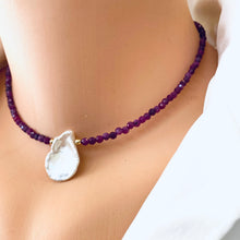 Carica l'immagine nel visualizzatore di Gallery, Ruby & Single Keshi Pearl Choker Necklace
