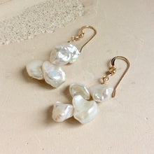 Load image into Gallery viewer, Keshi Pearls & 14k GF Drop Earrings