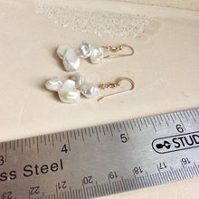 Load image into Gallery viewer, Keshi Pearls & 14k GF Drop Earrings