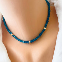 Load image into Gallery viewer, Blue Apatite Beads Choker Necklace