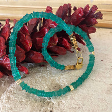 Load image into Gallery viewer, Green Onyx Choker Necklace, Gold