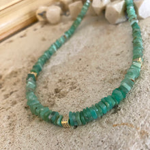Load image into Gallery viewer, Green Chrysoprase Heishi Choker Neklace
