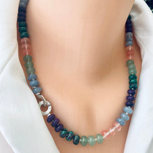 Load image into Gallery viewer, Hand knotted rondelle gemstones necklace