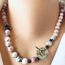 Carica l'immagine nel visualizzatore di Gallery, Pink Opal & Hematite Toggle Necklace