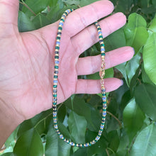 Load image into Gallery viewer, Multi Color Gemstones Choker Necklaces with Gold Coated Hematite