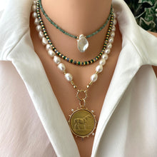 Load image into Gallery viewer, Multi Color Gemstones Choker Necklaces with Gold Coated Hematite