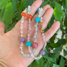Load image into Gallery viewer, Hand knotted with rainbow thread necklace