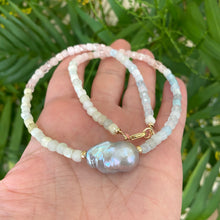 Carica l'immagine nel visualizzatore di Gallery, aquamarine and morganite necklace