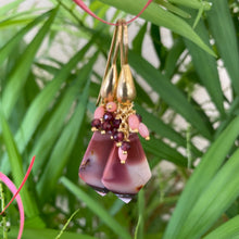 Load image into Gallery viewer, Mookaite Jasper, Garnet & Pink Coral Cluster Earrings