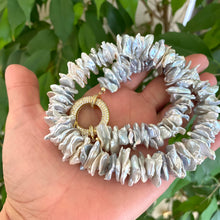 Load image into Gallery viewer, Chunky Grey Keshi Pearl Choker Necklace