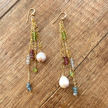 Load image into Gallery viewer, Multi Gemstones & Baroque Pearl Earrings