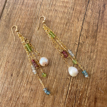Load image into Gallery viewer, Multi Gemstones & Baroque Pearl Earrings