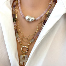 Carica l'immagine nel visualizzatore di Gallery, Rose Quartz, Amethyst, Citrine & Prehnite Mixed Gemstone Necklace