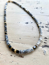 Carica l'immagine nel visualizzatore di Gallery, Dendritic Opal & Black Spinel Necklace, Magnetic Clasp