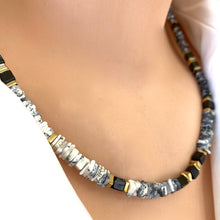 Carica l'immagine nel visualizzatore di Gallery, Dendritic Opal & Black Spinel Necklace, Magnetic Clasp