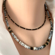 Carica l'immagine nel visualizzatore di Gallery, Dendritic Opal & Black Spinel Necklace, Magnetic Clasp