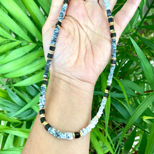 Carica l'immagine nel visualizzatore di Gallery, Dendritic Opal & Black Spinel Necklace, Magnetic Clasp