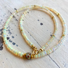 Load image into Gallery viewer, Ethiopian Opal Necklace. Multi Sapphire Pave Accent