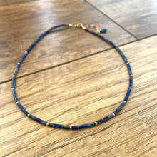 Load image into Gallery viewer, Lapis Lazuli, Black or Green Onyx Choker Necklace, 14k GF