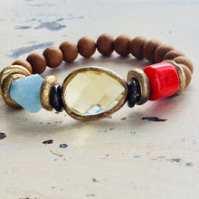 Load image into Gallery viewer, Sandalwood and gemstones bracelet