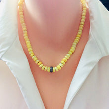 Load image into Gallery viewer, Yellow Opal Candy Necklace with Diamonds