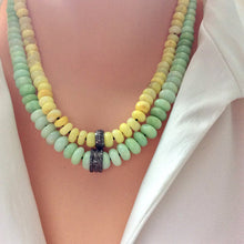 Load image into Gallery viewer, Yellow Opal Candy Necklace with Diamonds