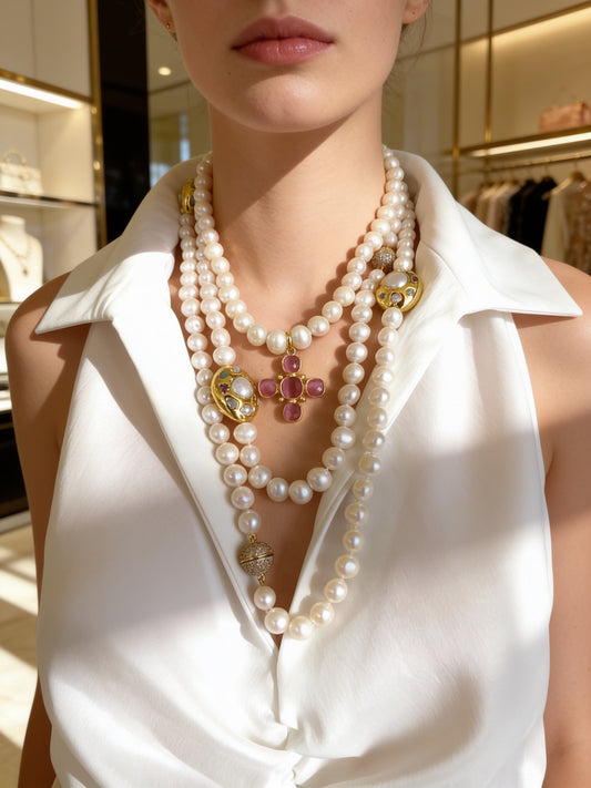 LAYERING PEARL NECKLACES