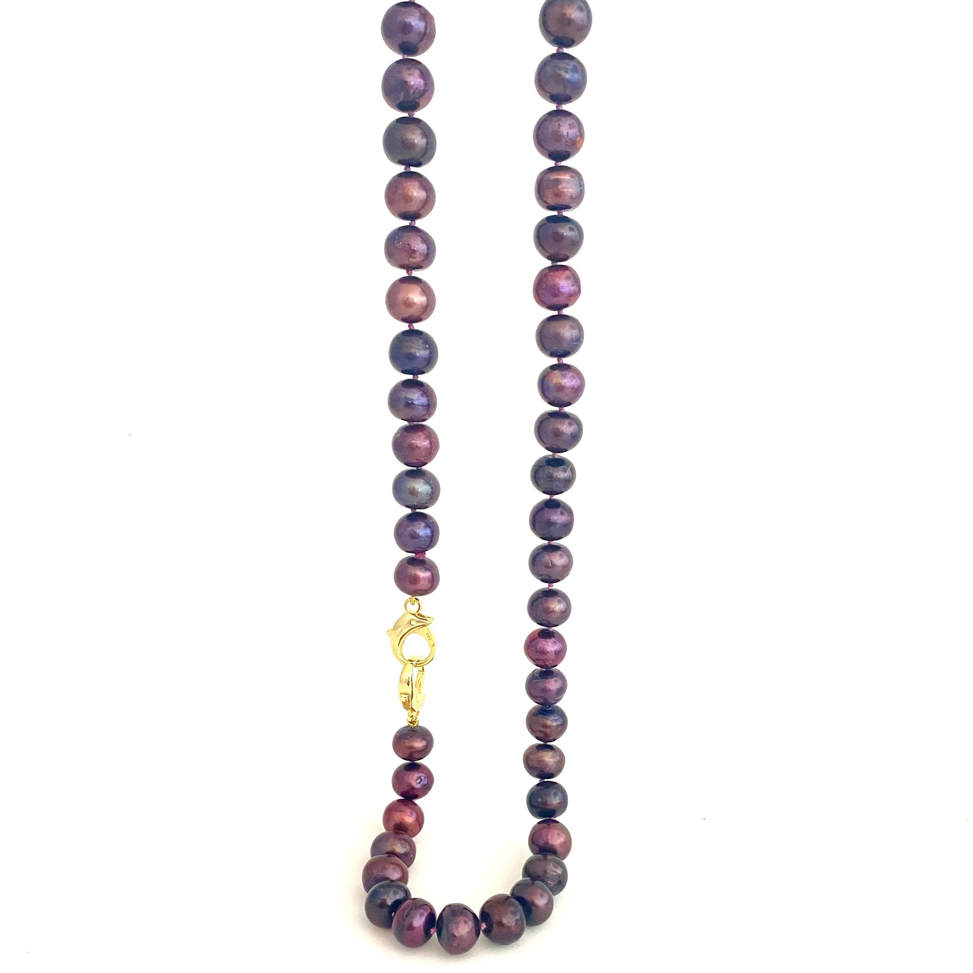 Burgundy, wine, plum and deep purple pearl necklace 