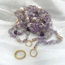 Load image into Gallery viewer, Lavender Amethyst &amp; Freshwater Pearl Necklace, February Birthday Gift
