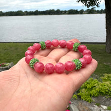 Carica l&#39;immagine nel visualizzatore di Gallery, Red Jade Bracelet with Pearls
