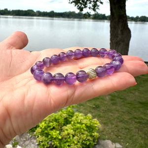 Amethyst Bracelet in 6 or 8mm, 14K GF, 7"