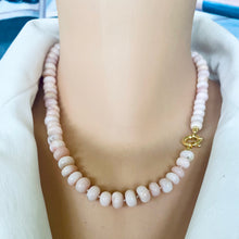 Load image into Gallery viewer, Graduated Pink Opal Candy Necklace, 18.5&quot;inches, Gold Vermeil Plated Sterling Silver Marine Closure
