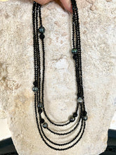 Lade das Bild in den Galerie-Viewer, 2 Black Spinel and Tahitian Baroque Pearls Long Beaded Necklaces, in 41&quot; and 44&quot;inches 
