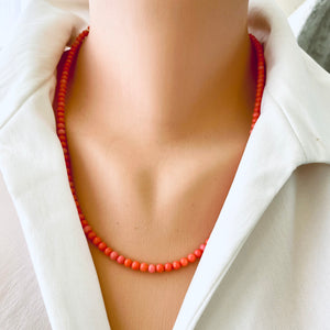 Pink Bamboo Coral Necklace with a Tiny Gold filled Starfish, Pearl and Shell Pendant 18.5"or20.5"in