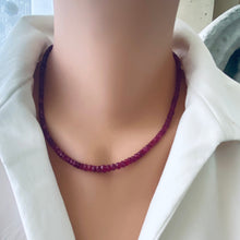 Load image into Gallery viewer, Graduated Longido Red Ruby Necklace, July Birthstone, Gold Filled, 18&quot;or 19.5&quot;inches
