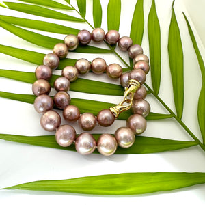 Metallic Edison Pearl Necklace 12–14mm | 18”
