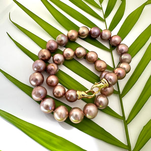 Metallic Edison Pearl Necklace 12–14mm | 18”