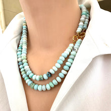 Load image into Gallery viewer, Blue Peru Opal Candy Necklace, Gold
