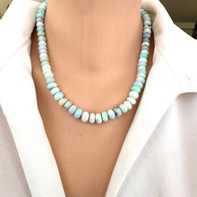 Load image into Gallery viewer, Blue Peru Opal Candy Necklace, Gold

