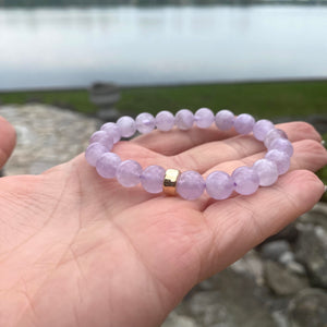 Lavender Amethyst Bracelet in 6 or 8mm, 14K GF, 7"