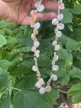 Load image into Gallery viewer, Feminine and Delicate Pink Lavender Petal Pearls Choker Necklace, 16.5&quot; or 17.5&quot;inches
