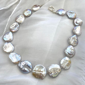 Large Coin Pearl Chunky Necklace